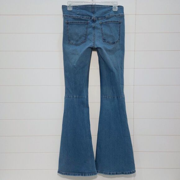 Free People We The Free Penny Pull-on Flare Jeans Women Size 28 Stretch Denim - Picture 4 of 13